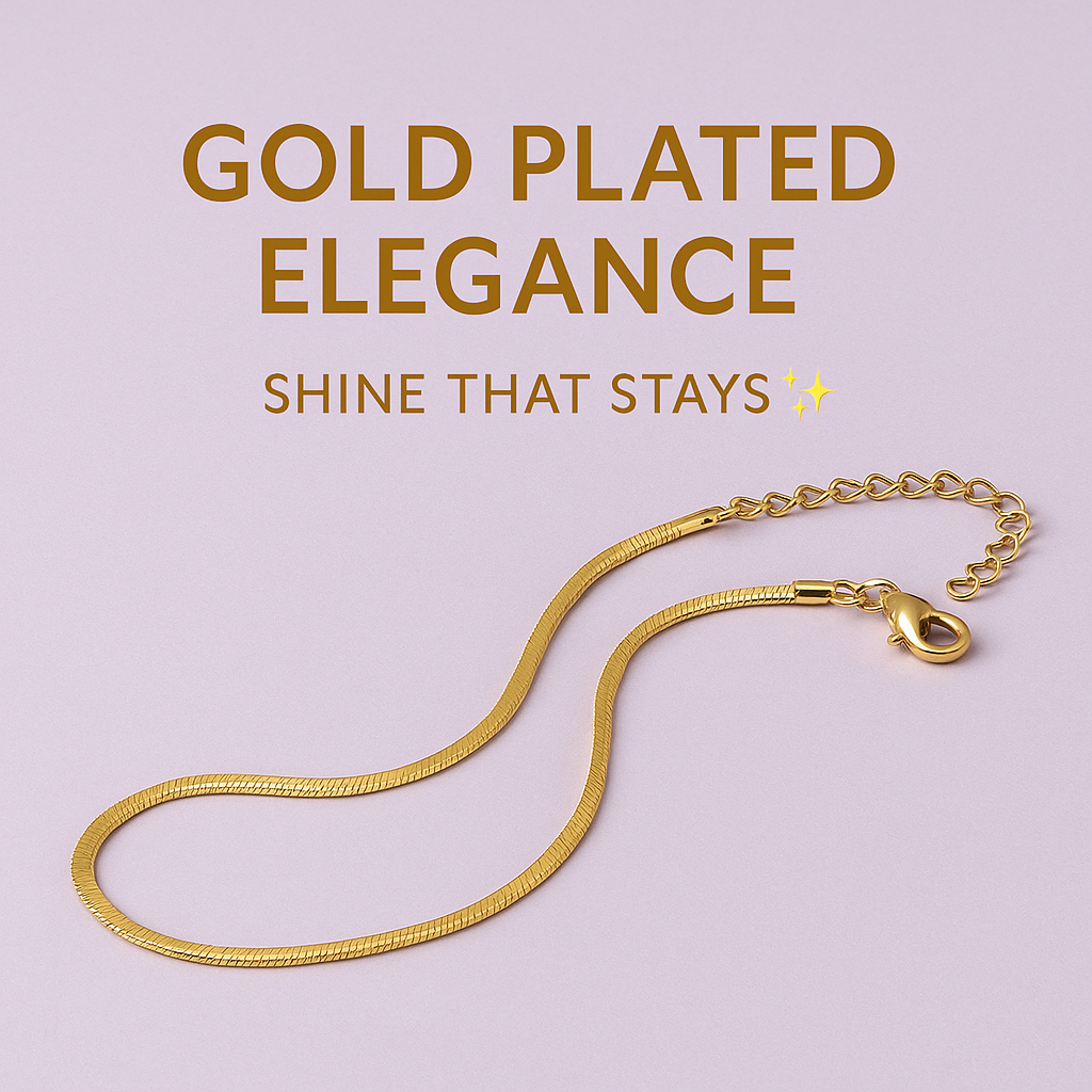 Gold Plated Snake Chain Anklets for Women – Elegant Daily Wear Pair