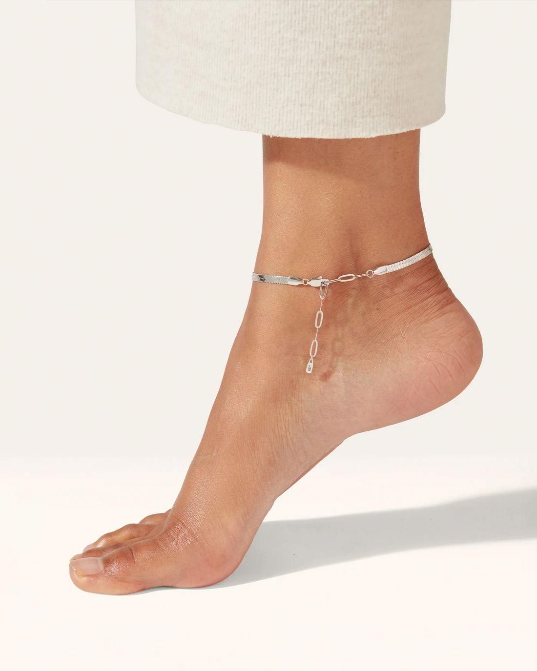 Anti Tarnish Lucky Snake Anklets for Women – Sterling Silver Chain Anklet | Elegant, Durable & Free Size
