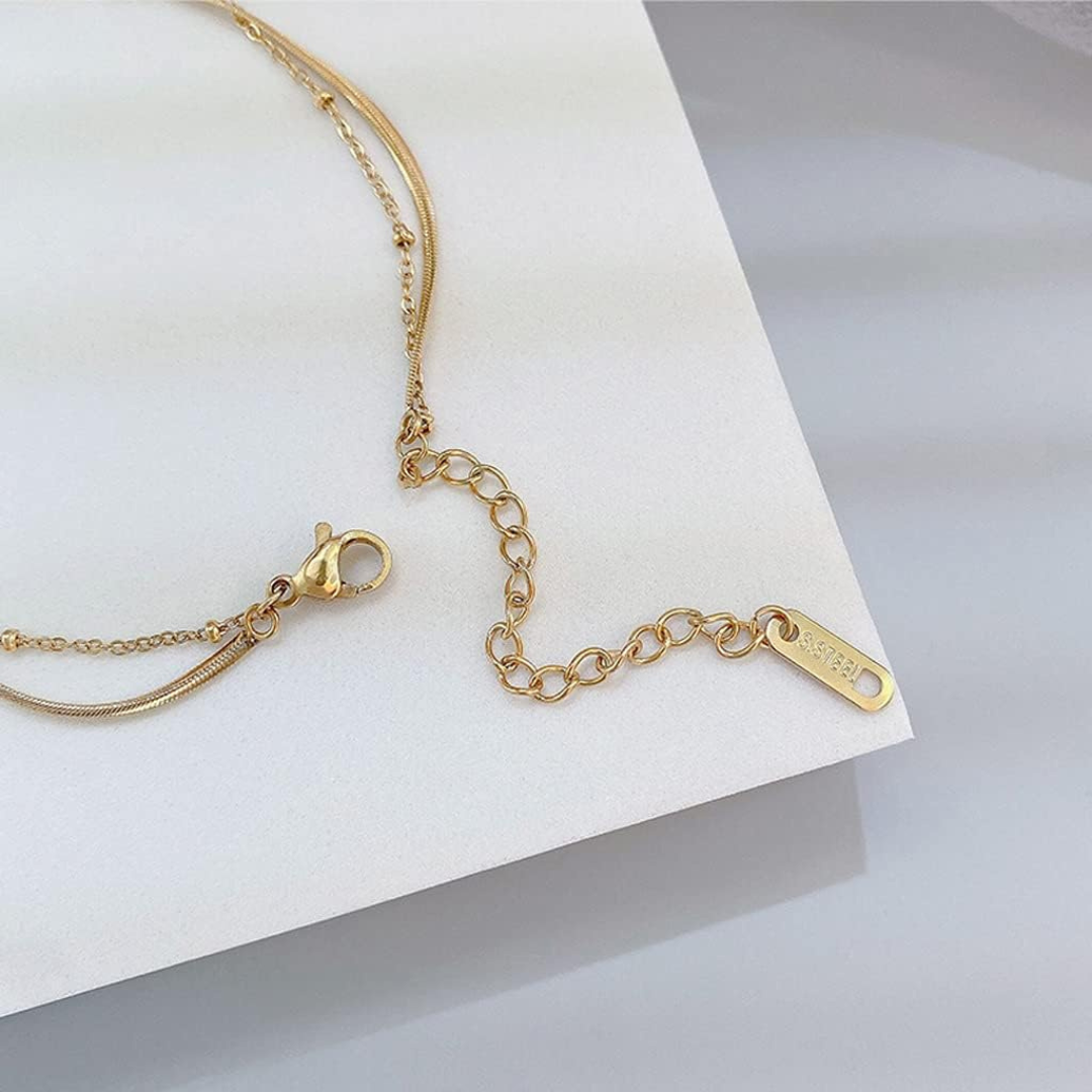 Gold Plated "Love" Anklet – Adjustable Heart Chain for Women