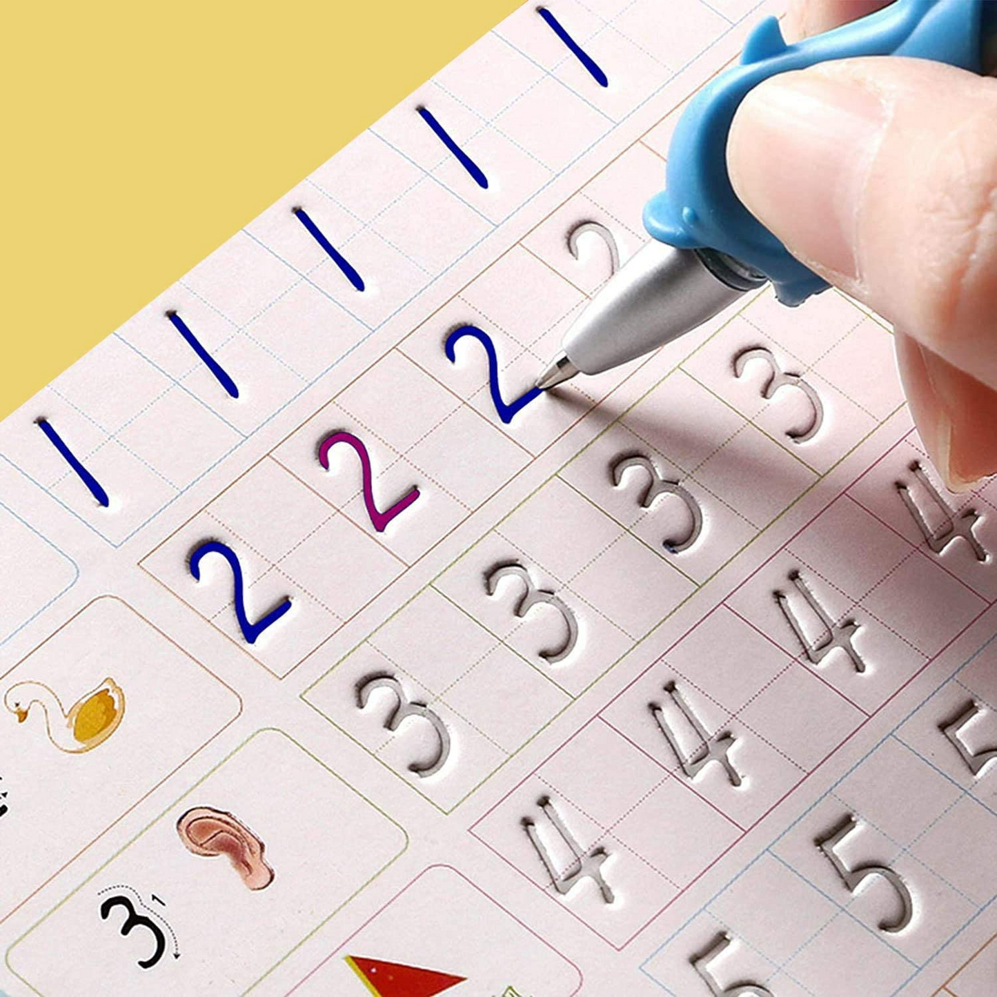 Magic Practice Copybook (4 BOOKS,1 PEN,1 GRIP,10 REFILL)