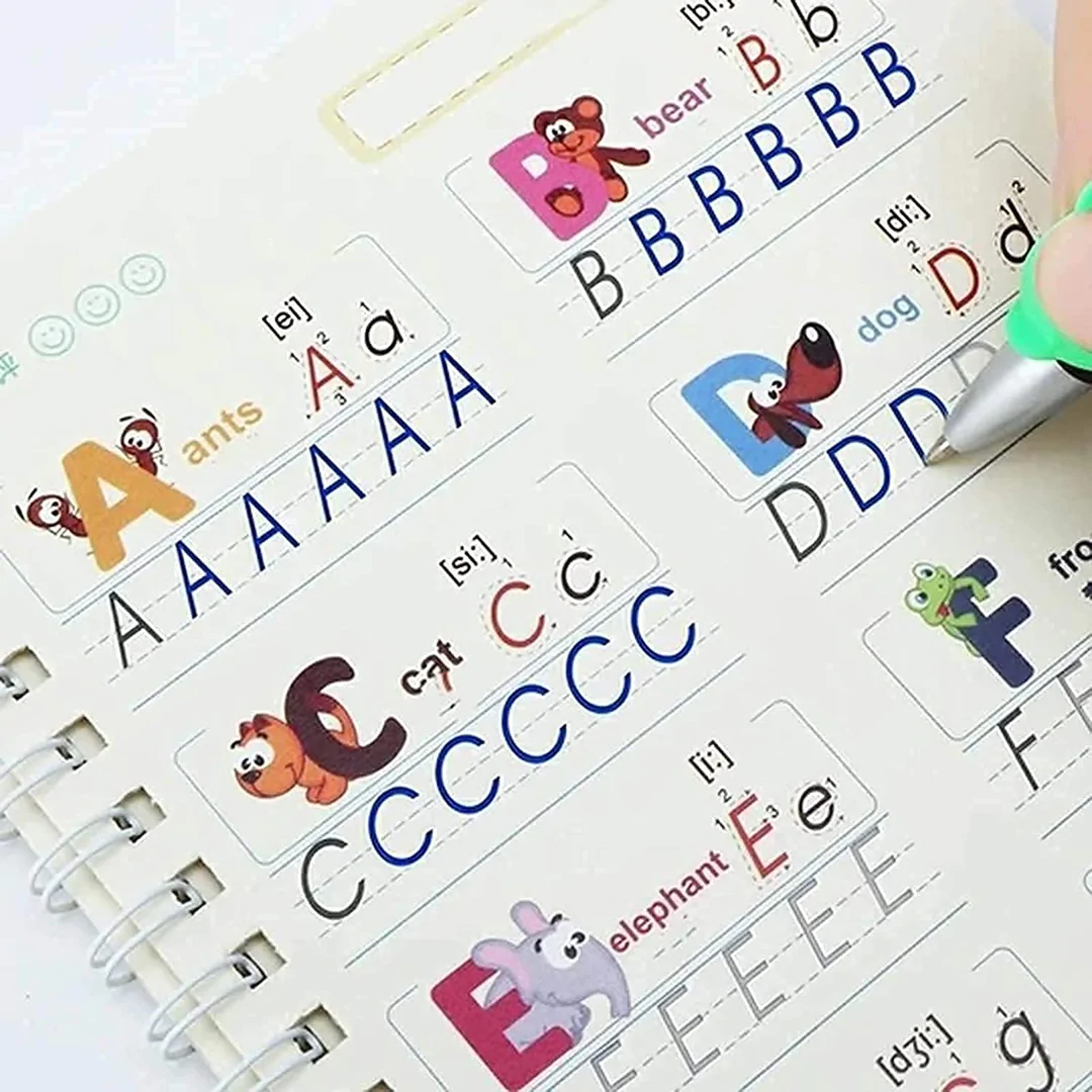 Magic Practice Copybook (4 BOOKS,1 PEN,1 GRIP,10 REFILL)