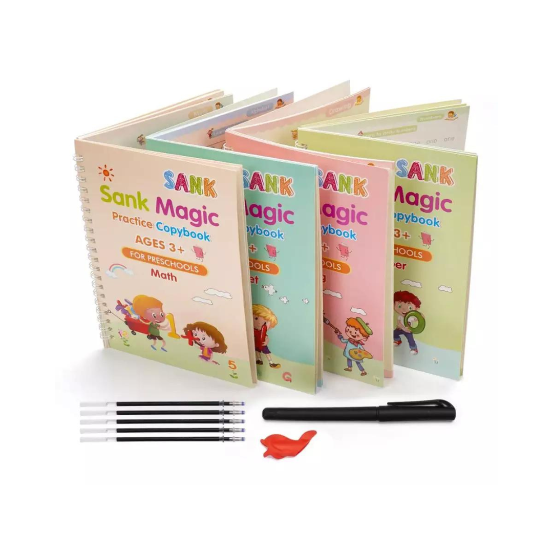 Magic Practice Copybook (4 BOOKS,1 PEN,1 GRIP,10 REFILL)