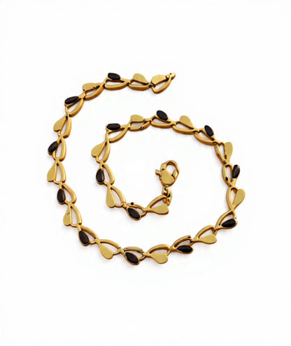 Gold Plated Black-Leaf Payal (Pack of 2) – Elegant Daily Wear Anklets for Women