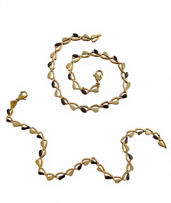 Gold Plated Black-Leaf Payal (Pack of 2) – Elegant Daily Wear Anklets for Women