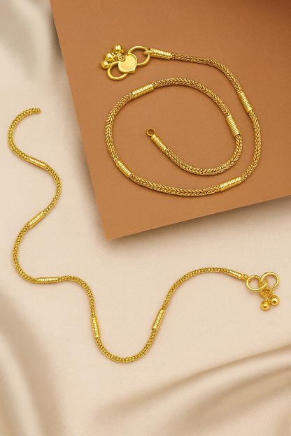 Classic Gold Chain Payal (Pack of 2) – Traditional Daily Wear Anklets for Women