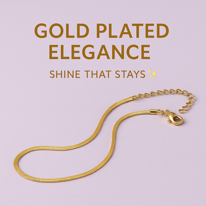 Gold Plated Snake Chain Anklets for Women – Elegant Daily Wear Pair